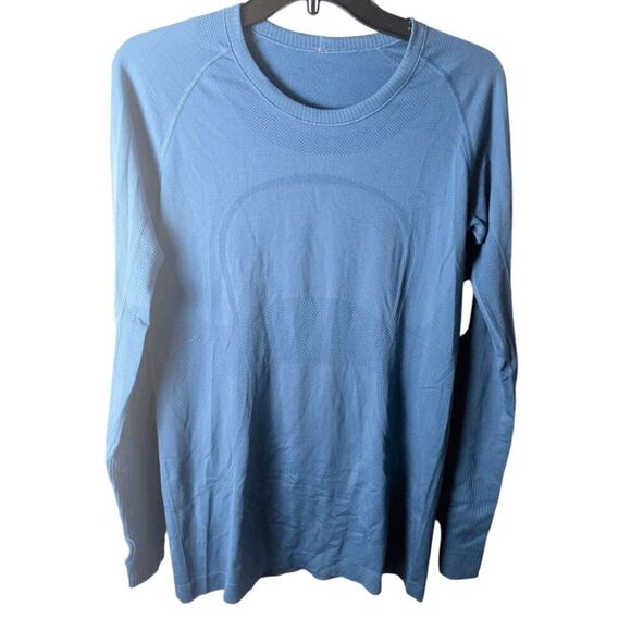 LULULEMON ATHLETICA Swiftly Tech Long Sleeve Crew In Pewter Blue/Pewter Blue Siz - Picture 3 of 5